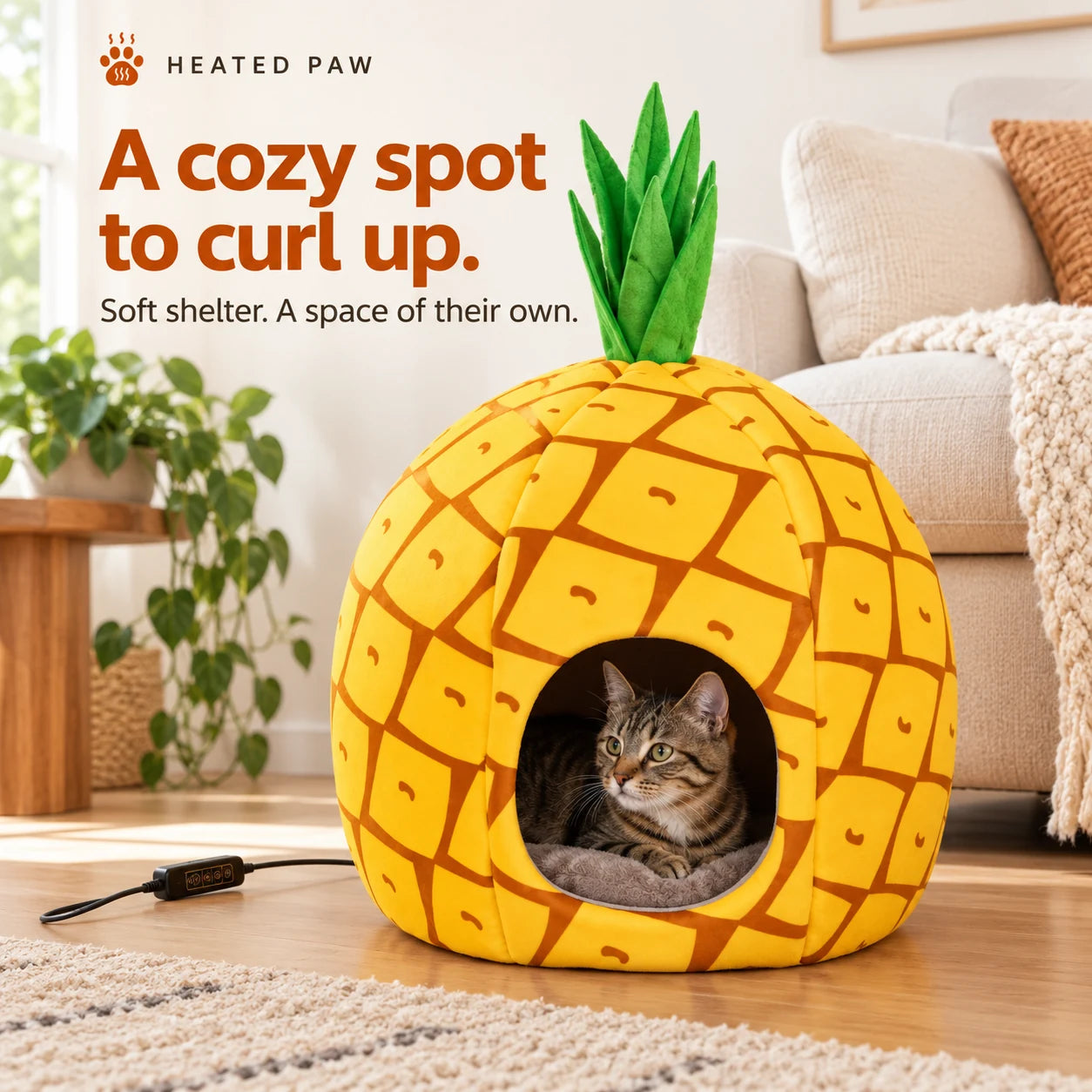 HEATED PAW pineapple pet house — product view 2