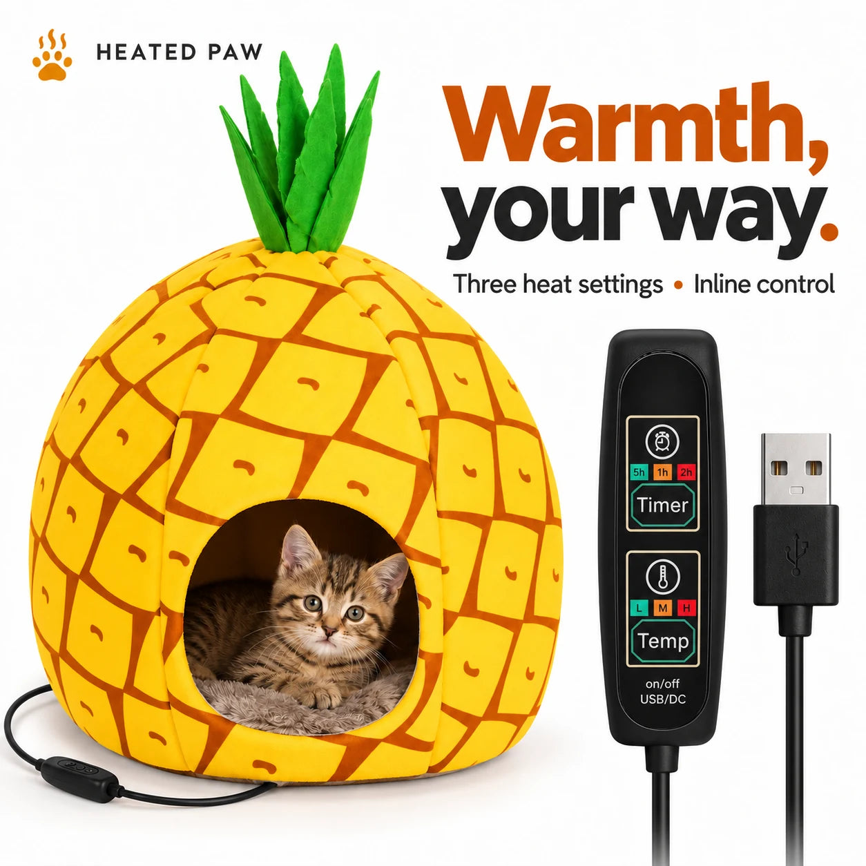 HEATED PAW pineapple pet house — product view 4