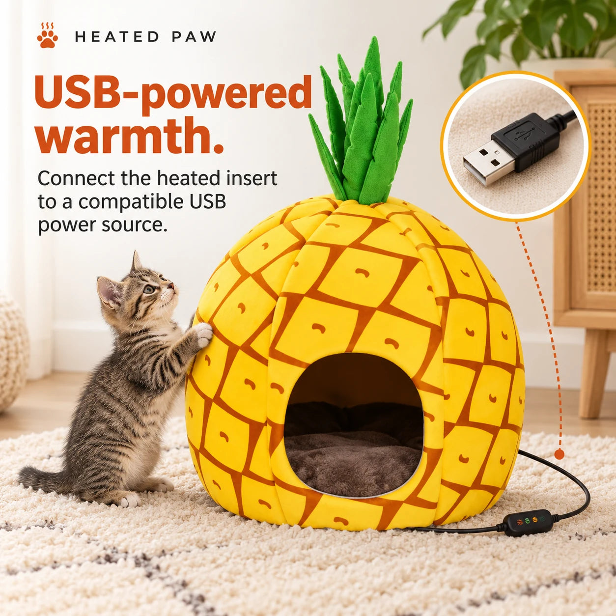 HEATED PAW pineapple pet house — product view 6