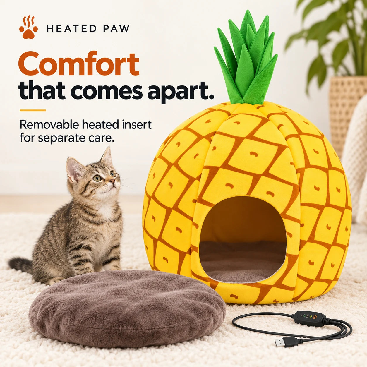 HEATED PAW pineapple pet house — product view 7